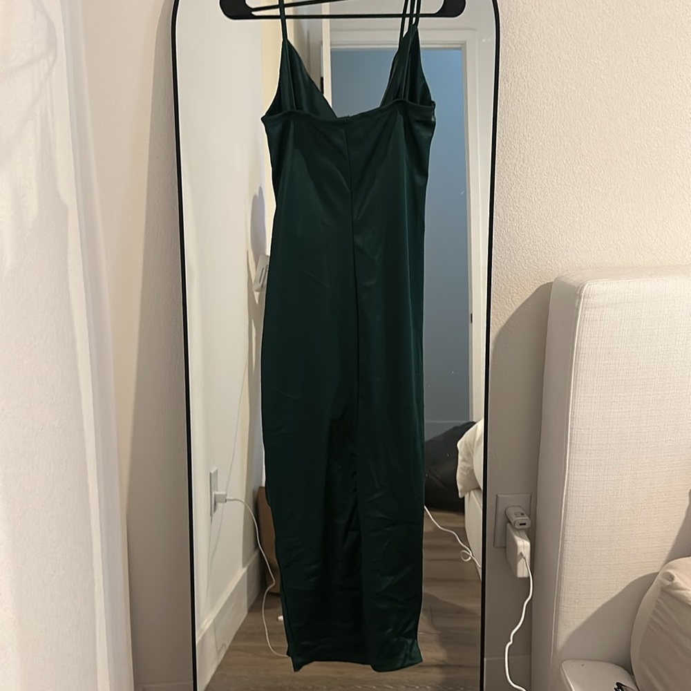 Hunter Green Cowl Neck Midi Dress - Picture 4 of 4